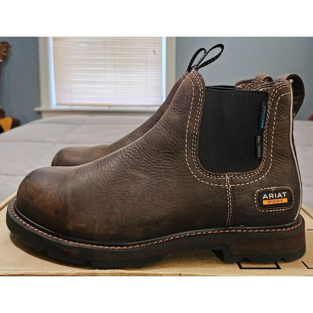 Ariat® (Men's 10 WIDE) Groundbreaker™ Chelsea Waterproof Steel Toe Work Boot